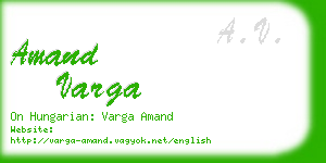 amand varga business card